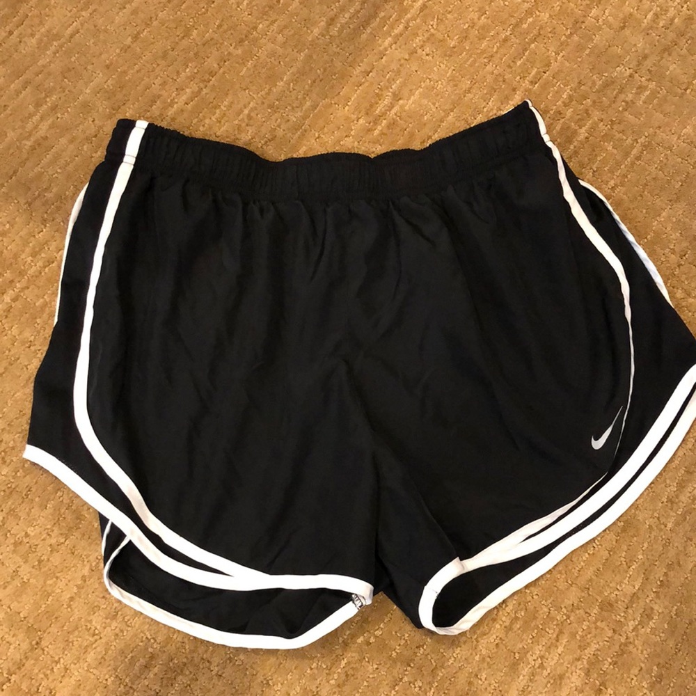 Black and white Nike tempo running shorts